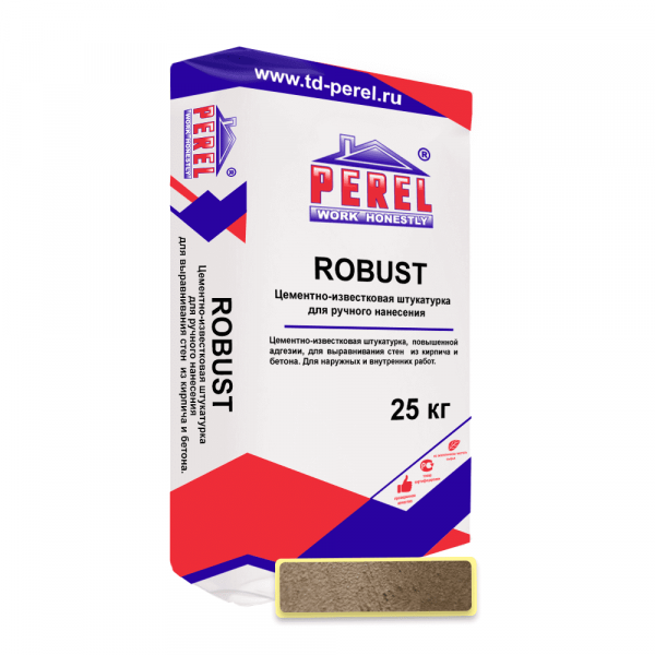 Сопутствующие товары Цементно-известовая шткатурка PEREL ROBUST 25 кг 